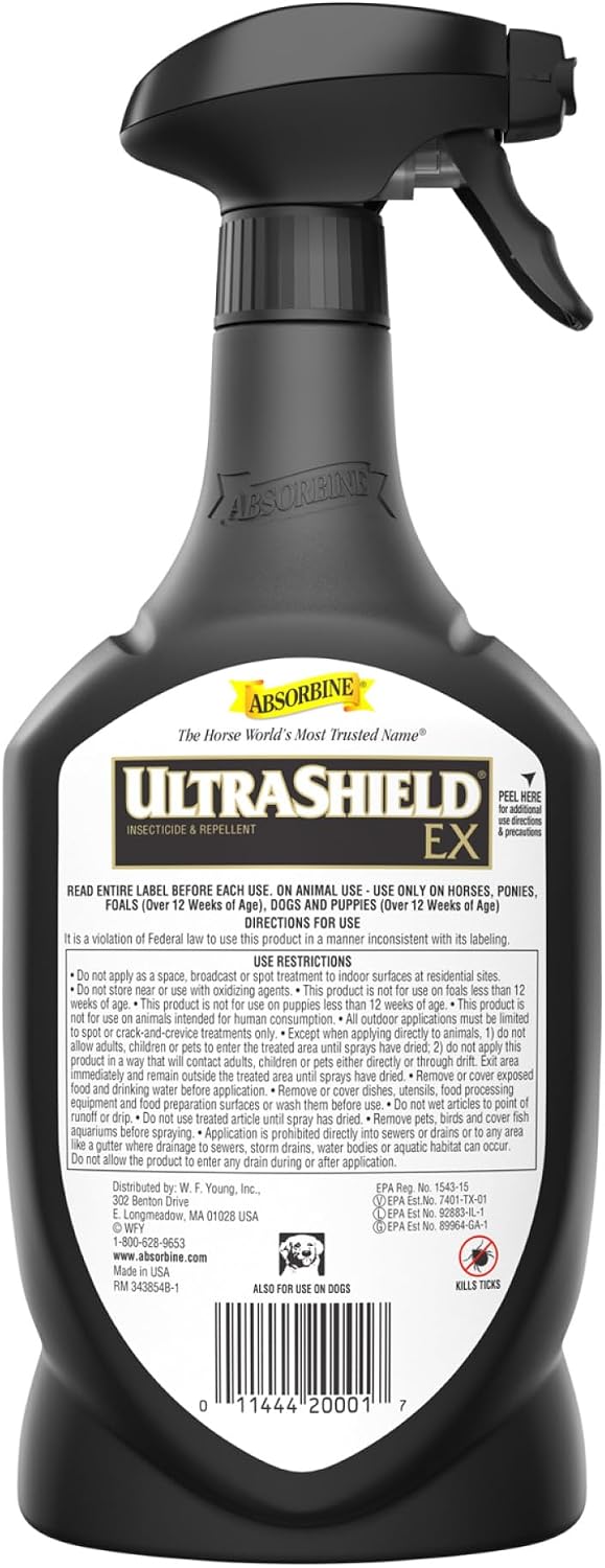 Absorbine UltraShield EX Insecticide & Repellent, 32 fl oz Sprayer