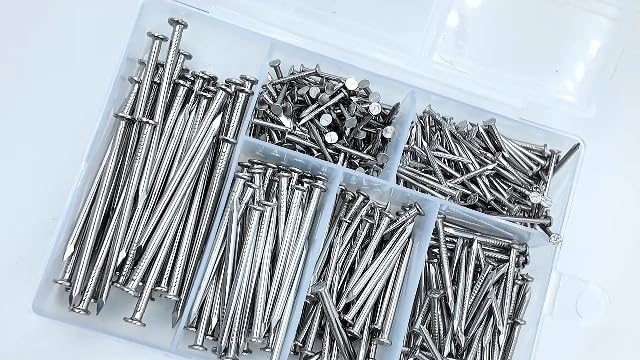 Wensilon Stainless Steel 304 Nails Kit,nail for hanging pictures 430pcs