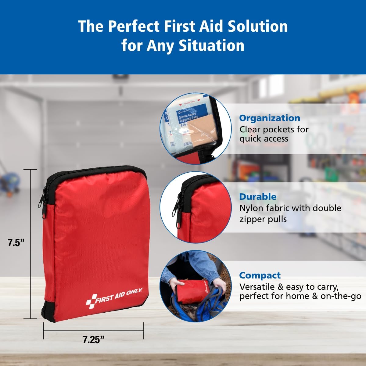 First Aid Only 313 Piece Home & Go Emergency First Aid Kit (91081)