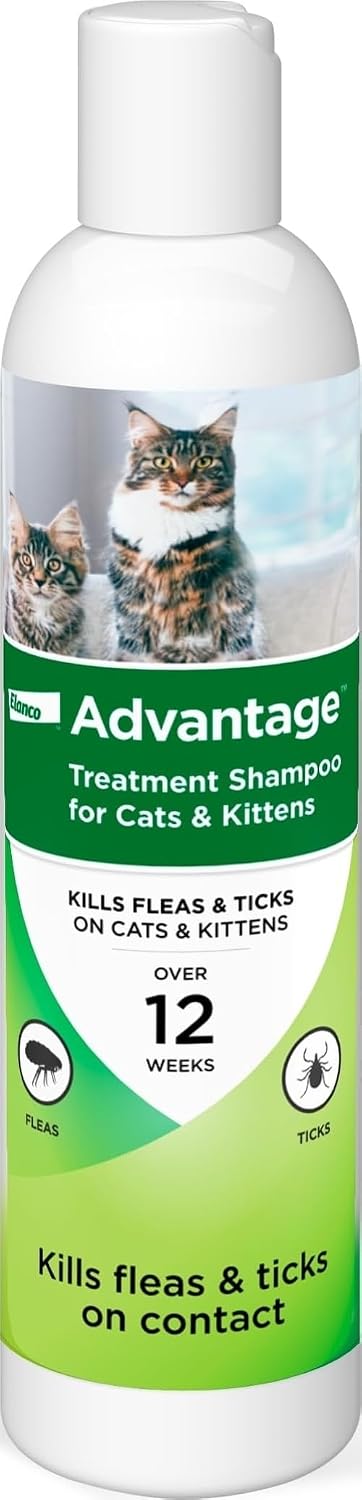 Advantage Cat Flea & Tick Shampoo for Kittens & Adult Cats | Kills Fleas & Ticks | 8 oz.