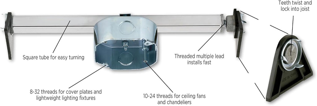 Westinghouse 0110000 Saf-T-Brace Ceiling Fan Mounting Brace, Silver