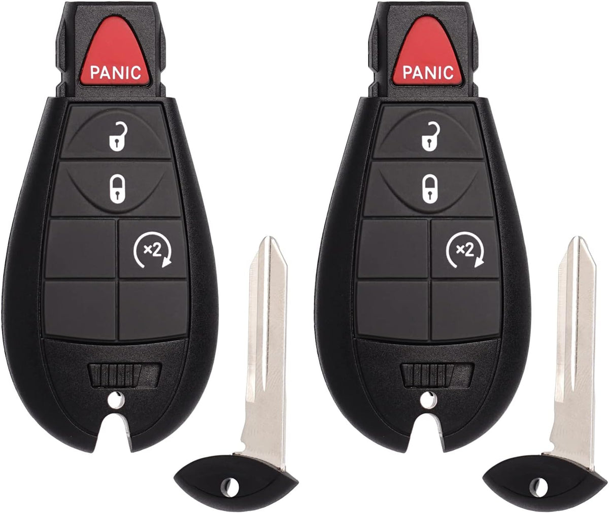 MechanMagic Key Fob Fobik Replacement Fits for Dodge Ram 1500 2013-2021 2500 3500 4500 5500 2013-2018 Pickup Truck Keyless Entry Remote Start Control GQ4-53T 4B Set of 2
