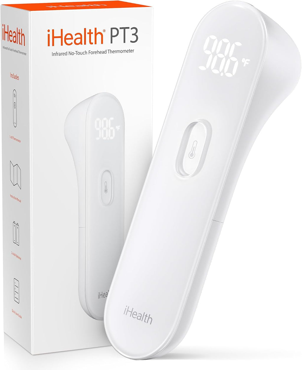 iHealth No-Touch Forehead Thermometer for Adults, Kids, Babies PT3