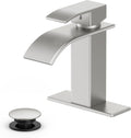 Ryuwanku Waterfall Bathroom Faucet, Matte Black Stainless Steel, 1-Handle
