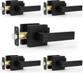 Estmoon 5 Pack Matte Black Door Handles Interior Door Knobs
