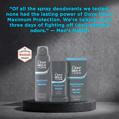 Dove Men 96-Hour Maximum Protection Spray Deodorant, Clean Comfort, 3.8 oz