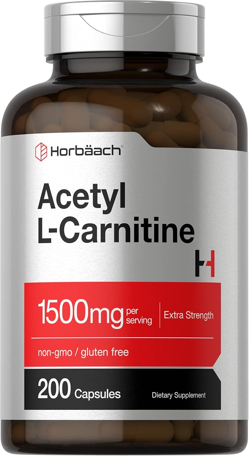 Horbäach Acetyl L-Carnitine 1500mg | 200 Capsules | Extra Strength
