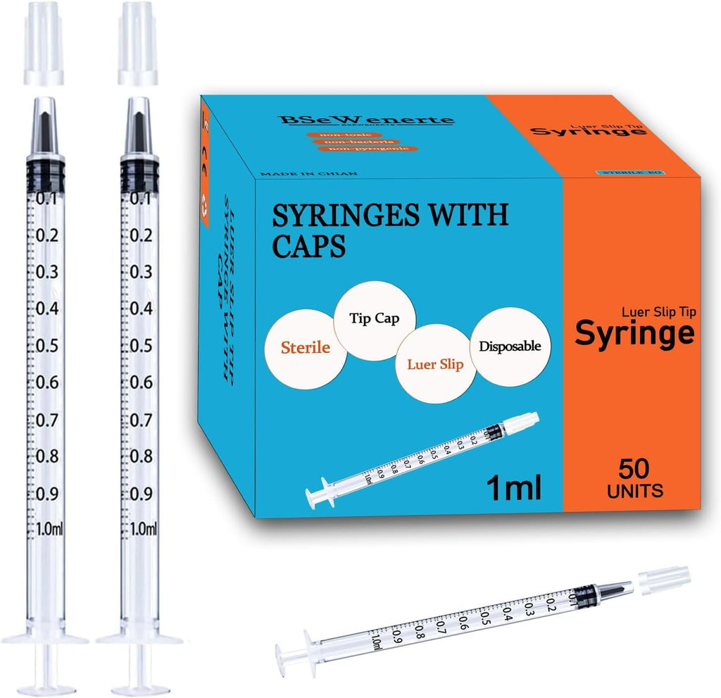 30Pcs 1ml Syringes with Cap Oral Dispenser Syringe