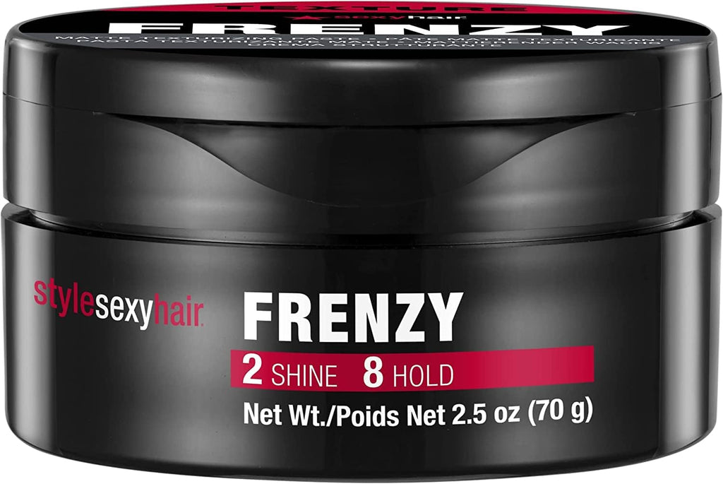 SexyHair Style Frenzy Matte Texturizing Paste, 2.5 Oz | Fullness, Texture and Definition | Helps Create Bulk | Semi-Matte