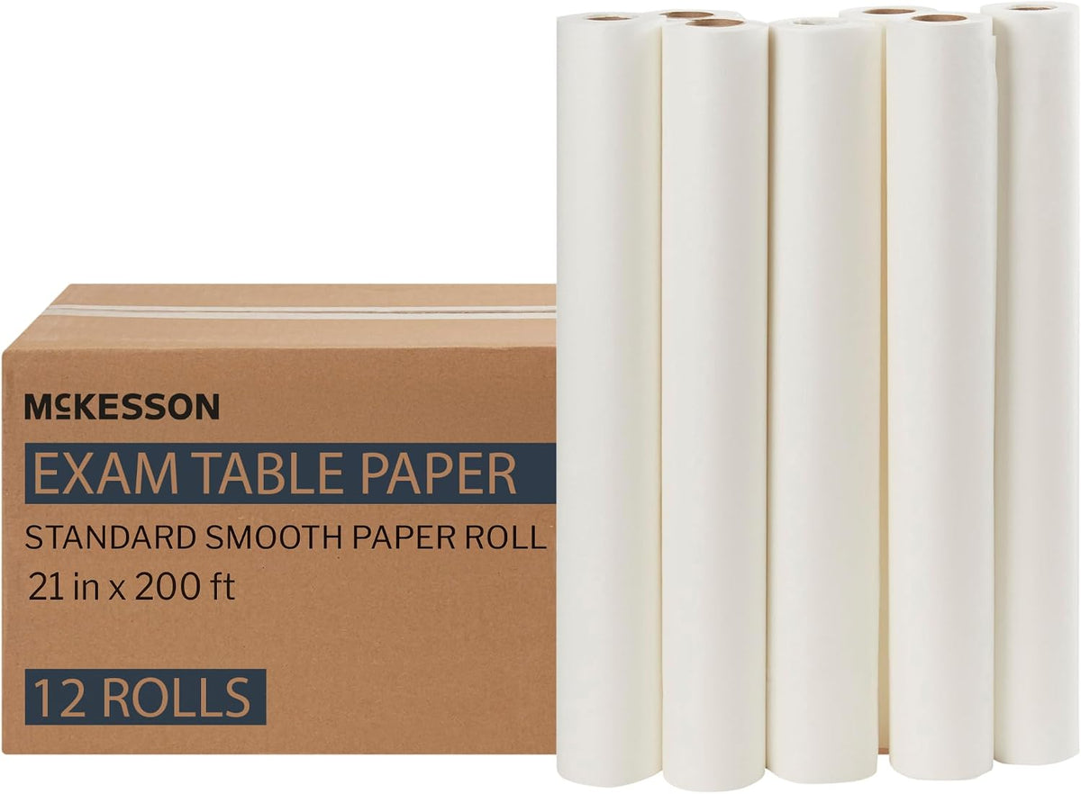McKesson Medical Exam Table Paper Rolls, Crepe, 21 in x 125 ft, 12 Rolls