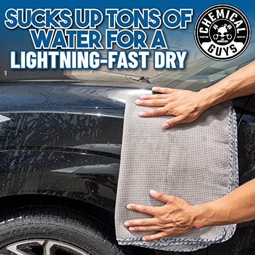 Chemical Guys, Waffle Weave Gray Matter Microfiber Drying Towel, 25 x 36 in