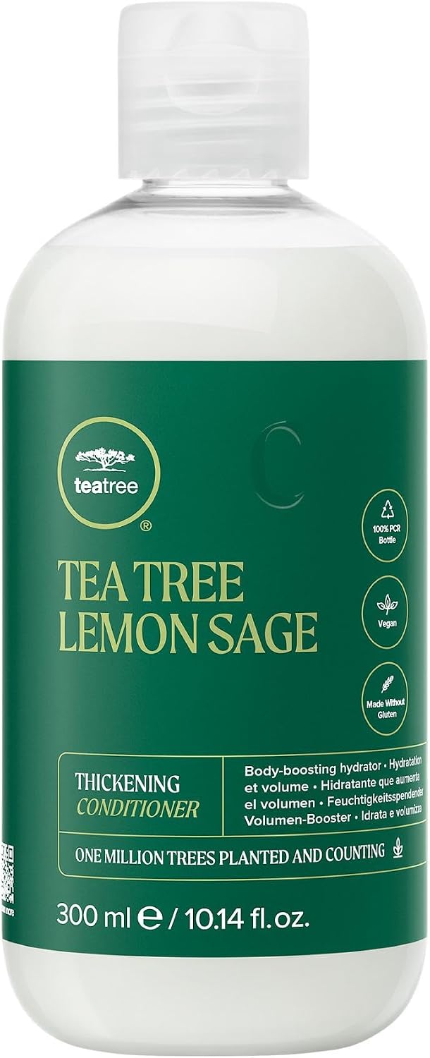 Tea Tree Lemon Sage Thickening Conditioner, Builds Body + Boosts Volume, For Fine Hair