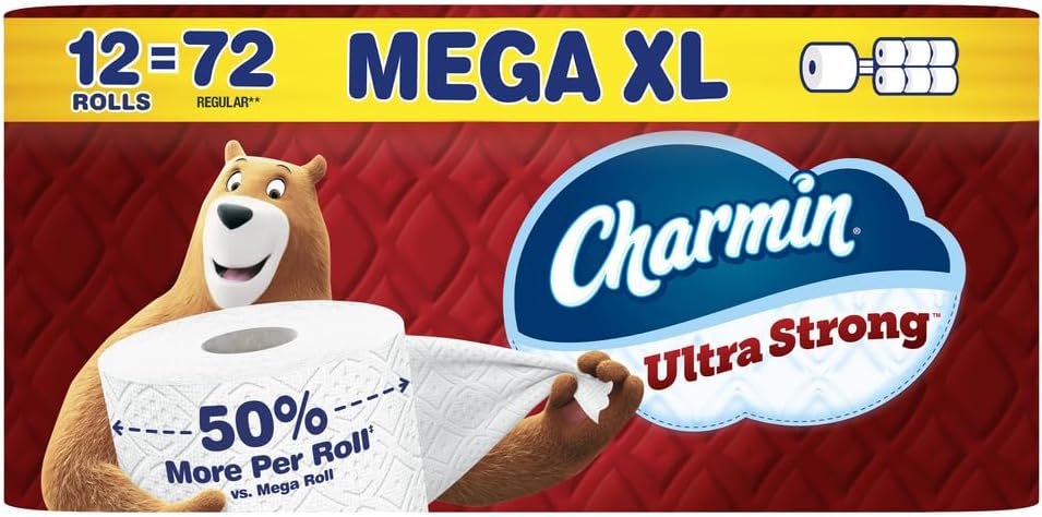 Charmin Ultra Strong Toilet Paper, 6 Mega = 24 Regular Rolls, 2-Ply, White