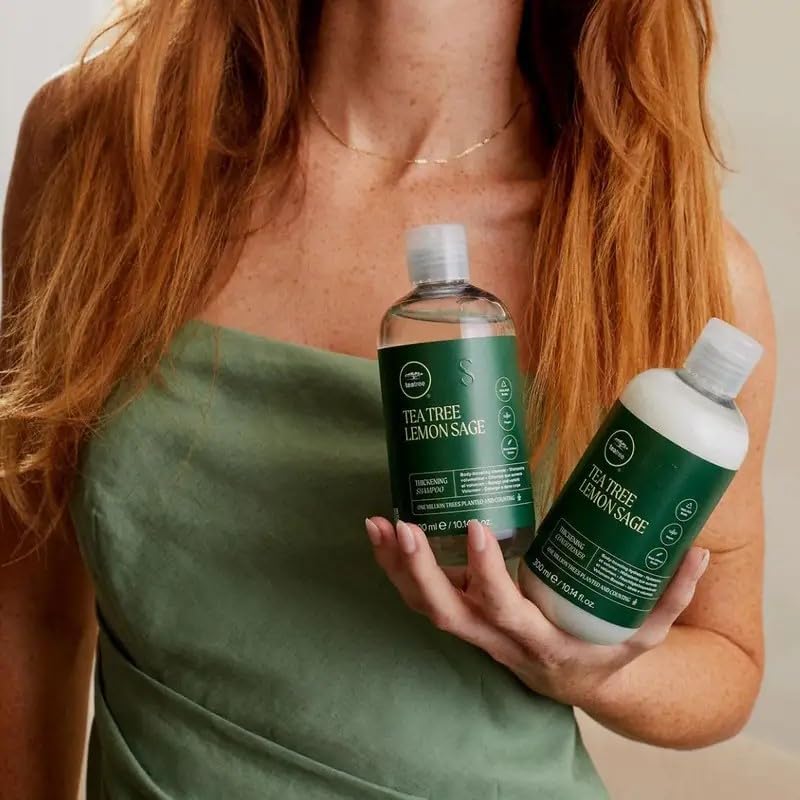 Tea Tree Lemon Sage Thickening Shampoo, Builds Body + Boosts Volume, For Fine Hair