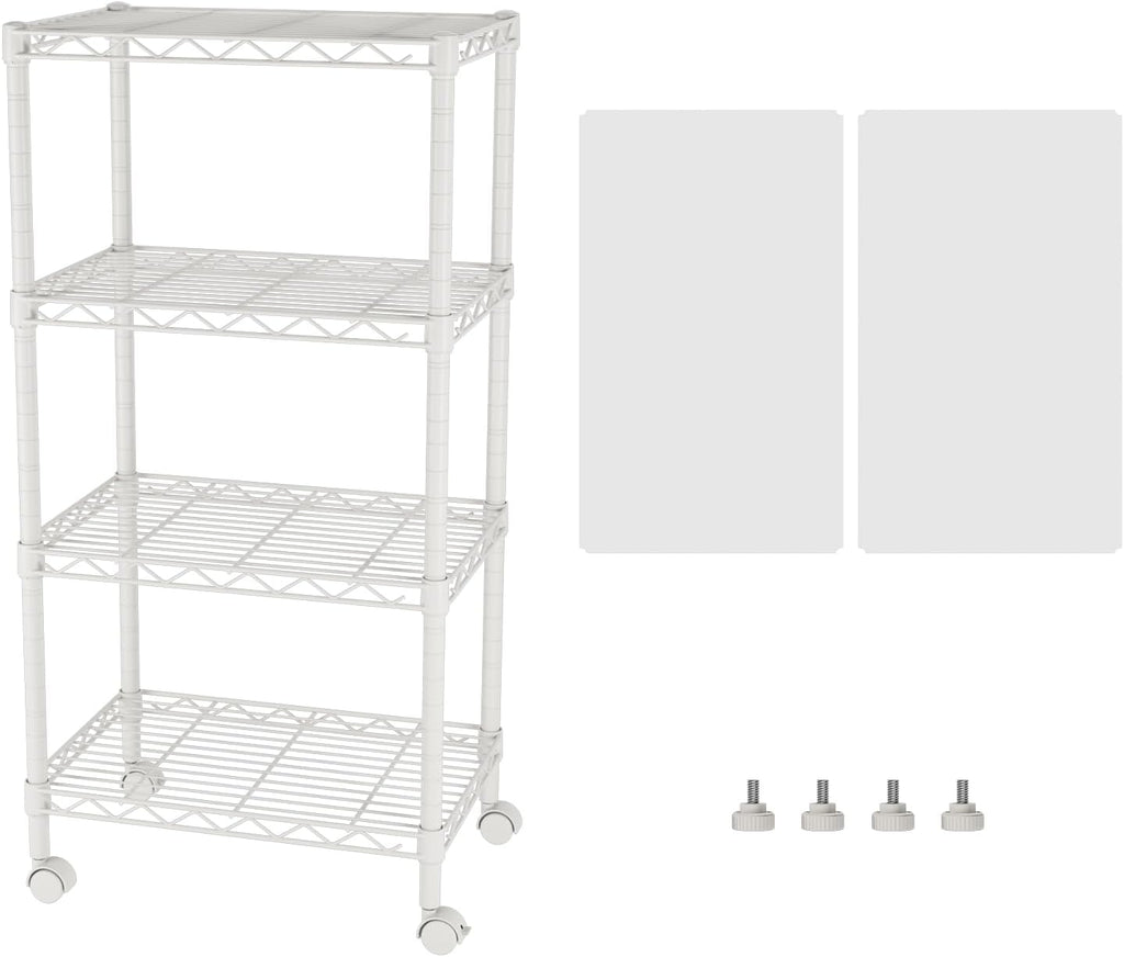 SINGAYE 3 Shelves Storage Shelf Wire Shelving Unit Metal Adjustable Wheels