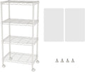 SINGAYE 3 Shelves Storage Shelf Wire Shelving Unit Metal Adjustable Wheels