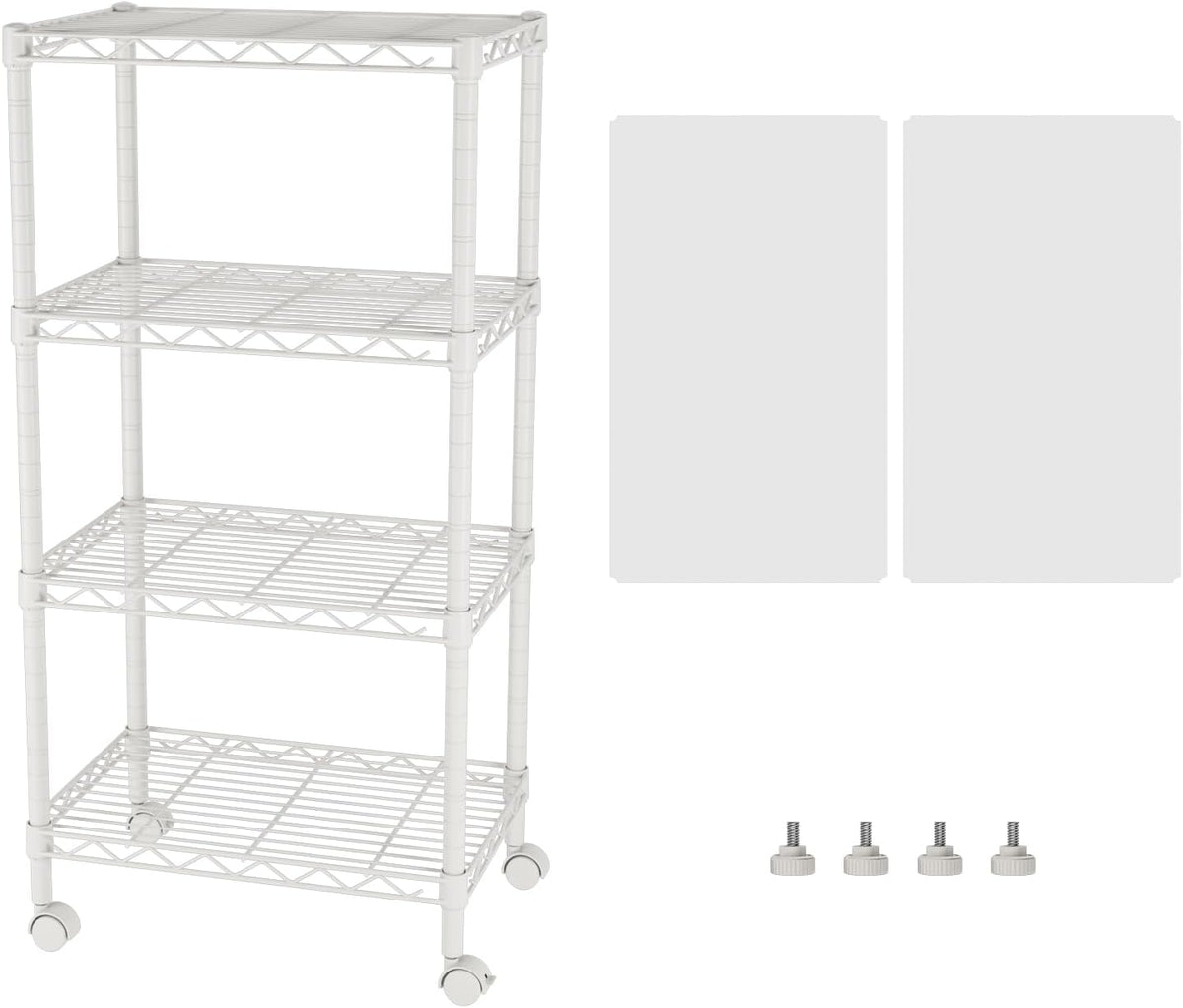 SINGAYE 3 Shelves Storage Shelf Wire Shelving Unit Metal Adjustable Wheels