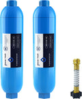 GLACIER FRESH RV/Marine Water Filter with 1 Flexible Hose Protectors 2 Pack