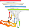 4 Pcs Hand Squeegee for Shower Glass, 9.45 in Silicone Blade
