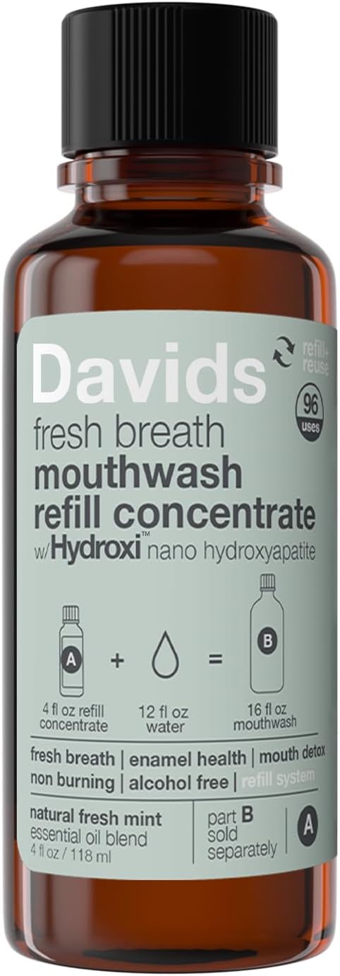 Davids Hydroxi Mouthwash Kit Remineralizing Enamel Health Mint 16 fl oz
