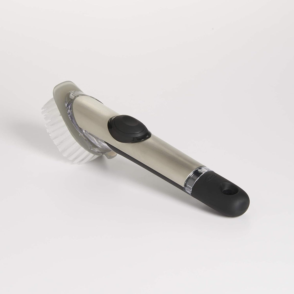 OXO Steel Soap Dispensing Dish Brush, Dish Brush with Handle for Pans, Sink