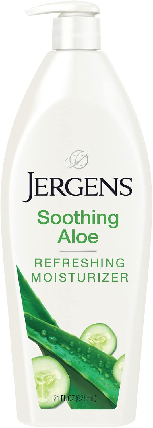 Jergens Soothing Aloe Body Lotion For Dry Skin, Moisturizer, 21 fl oz