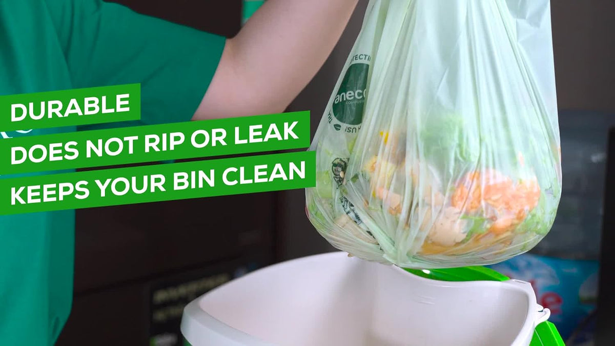 (Include 10 Bonus Bags) ANECO 100% Compostable Waste Bags 2.6 Gallon