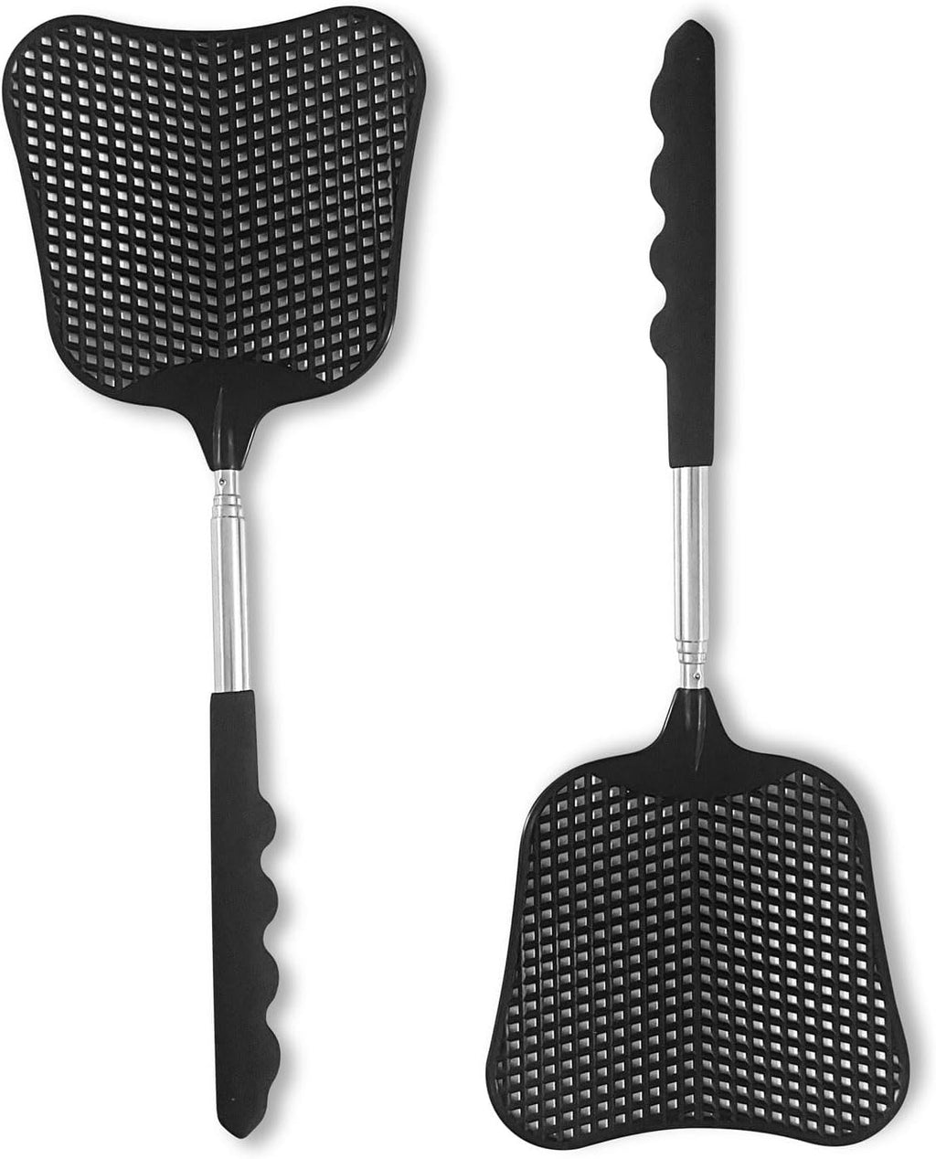 Fly Swatters 2 Pack, Durable Telescopic Stainless Steel Handle