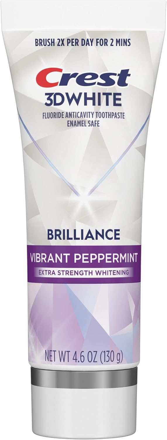 3D White Brilliance Vibrant Peppermint Teeth Whitening Toothpaste, 4.6 oz