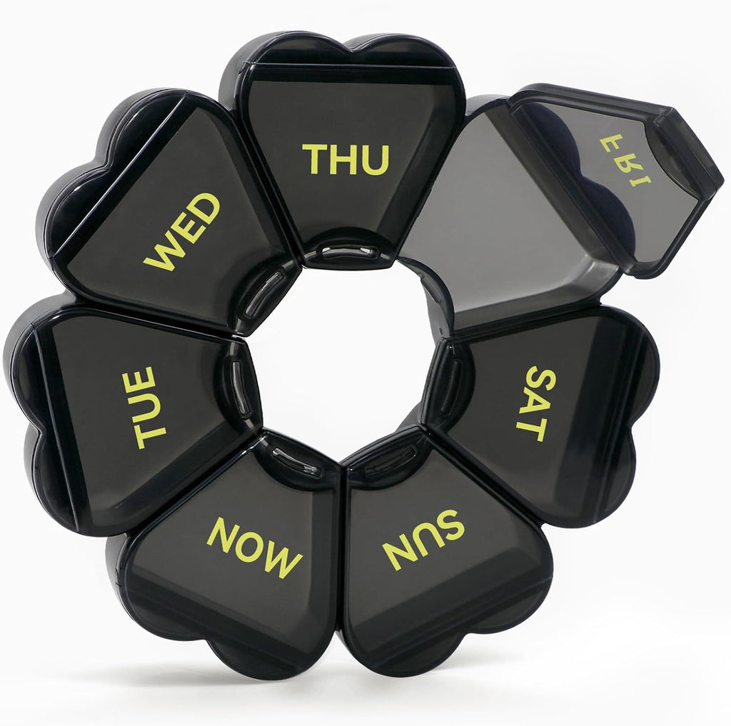 Cute Pill Organizer Weekly - Large 7 Day Compartments for Travel