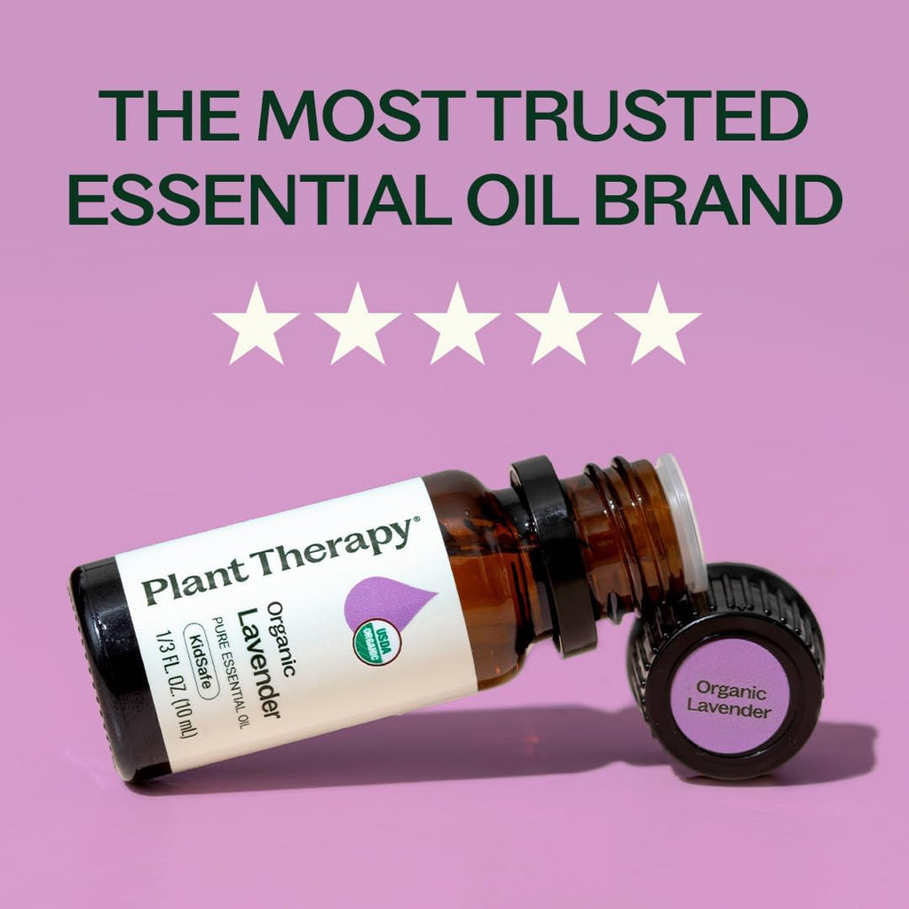 Plant Therapy Organic Lavender Essential Oil 10 mL (1/3 oz), USDA Certified