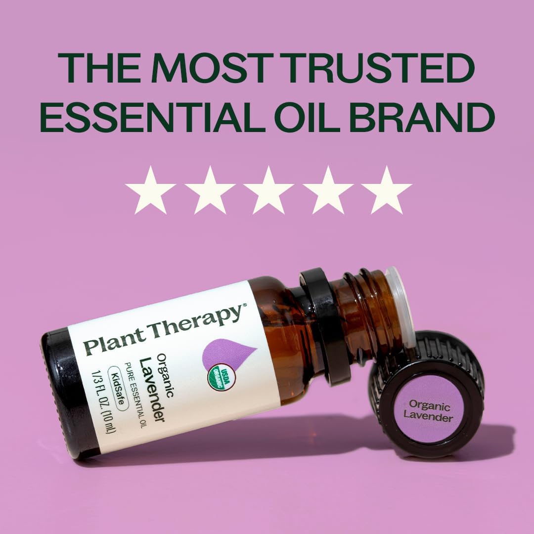 Plant Therapy Organic Lavender Essential Oil 10 mL (1/3 oz), USDA Certified