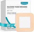Dimora Silicone Foam Dressing 6"x 6"(10PCS), Silicone Foam Dressing with Border Adhesive 6"x6" Waterproof Wound Dressing Bandage for Wound Care 10 Pack