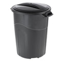 32 Gallon Heavy Duty Plastic Garbage Can, Included Click Lock Lid, Large Trash Can Sturdy Handles, Garage Trash Can, Indoor and Outdoor, Black
