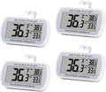 Refrigerator Thermometer Digital Fridge Freeze Room Thermometer Waterproof Large LCD Display Max/Min Record Function, White