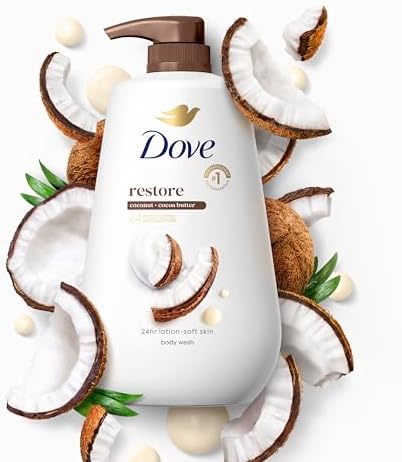 Dove Body Wash Restore Coconut & Cocoa Butter 30.6 oz Pump, Sulfate Free
