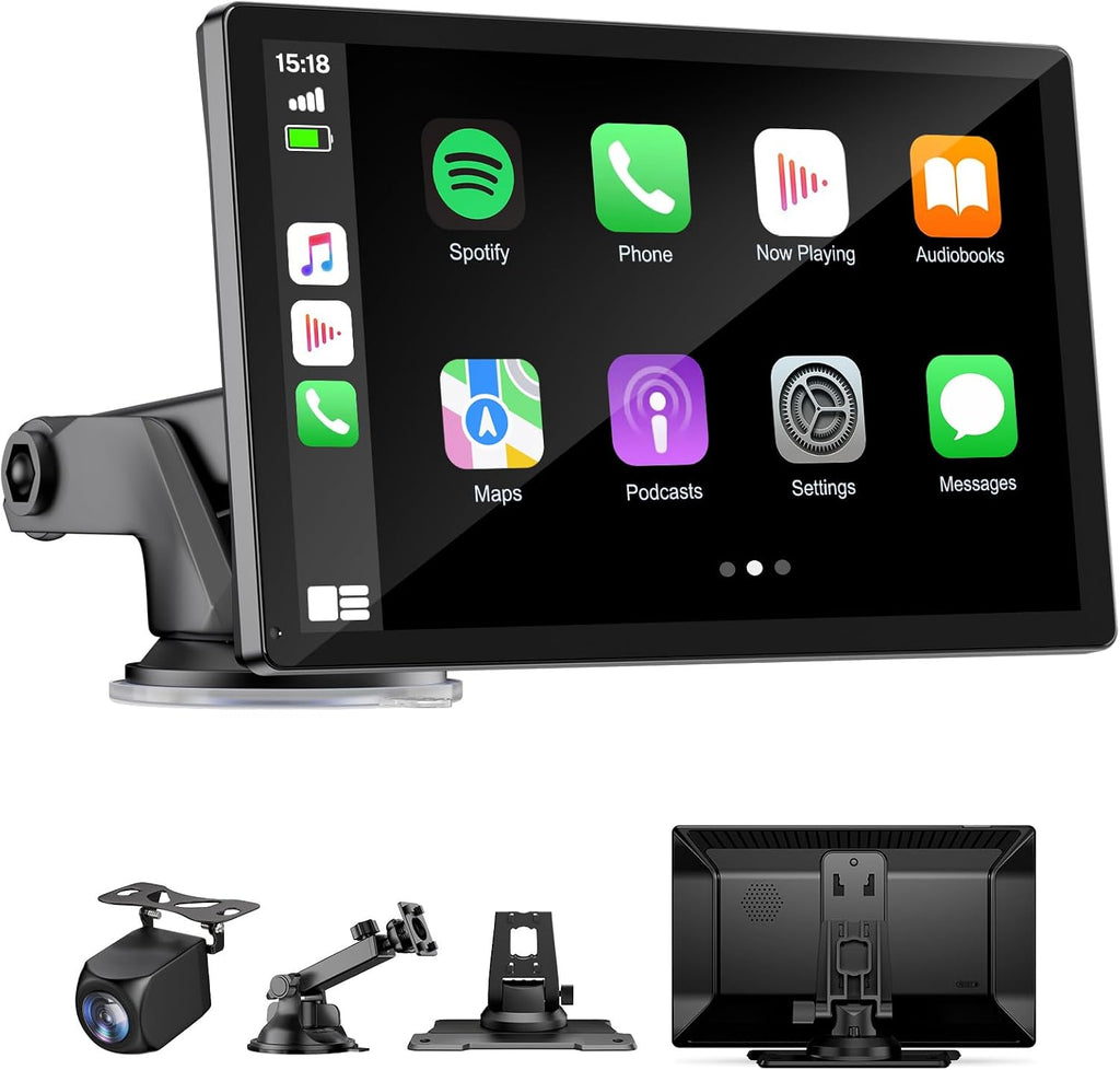 9" Wireless Apple Carplay Screen for Car with OTA Update, Backup Camera