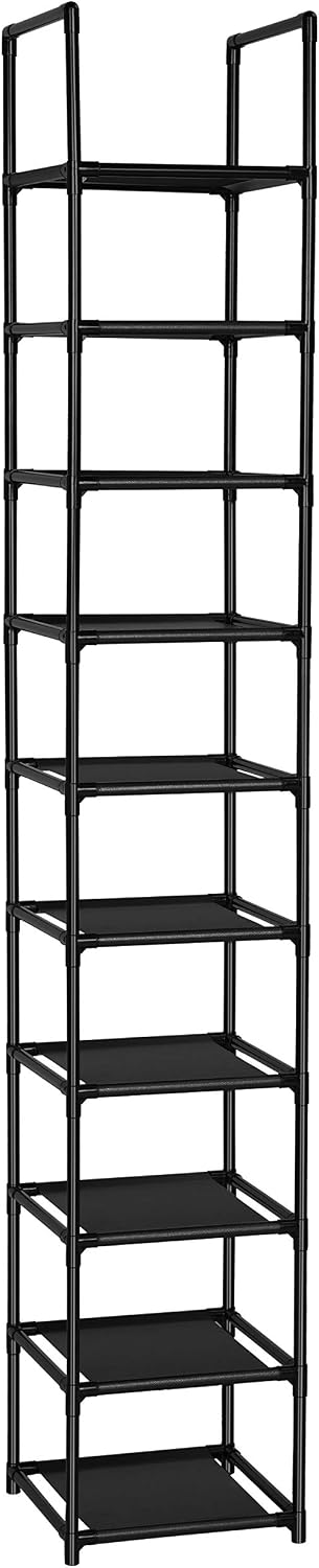 FIDUCIAL HOME 10 Tiers Vertical Shoe Rack 10 Pairs Skinny Shoe Shelf