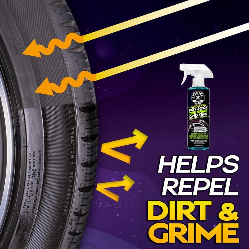 Chemical Guys, Galactic Black Wet Look Tire Shine Spray, High Gloss, 16 oz