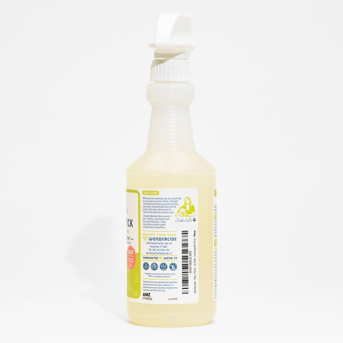 Wondercide - Flea, Tick & Mosquito Spray for Pets and Home with Natural Essential Oils - Killer, Control, Prevention, Treatment - Lemongrass 16 oz
