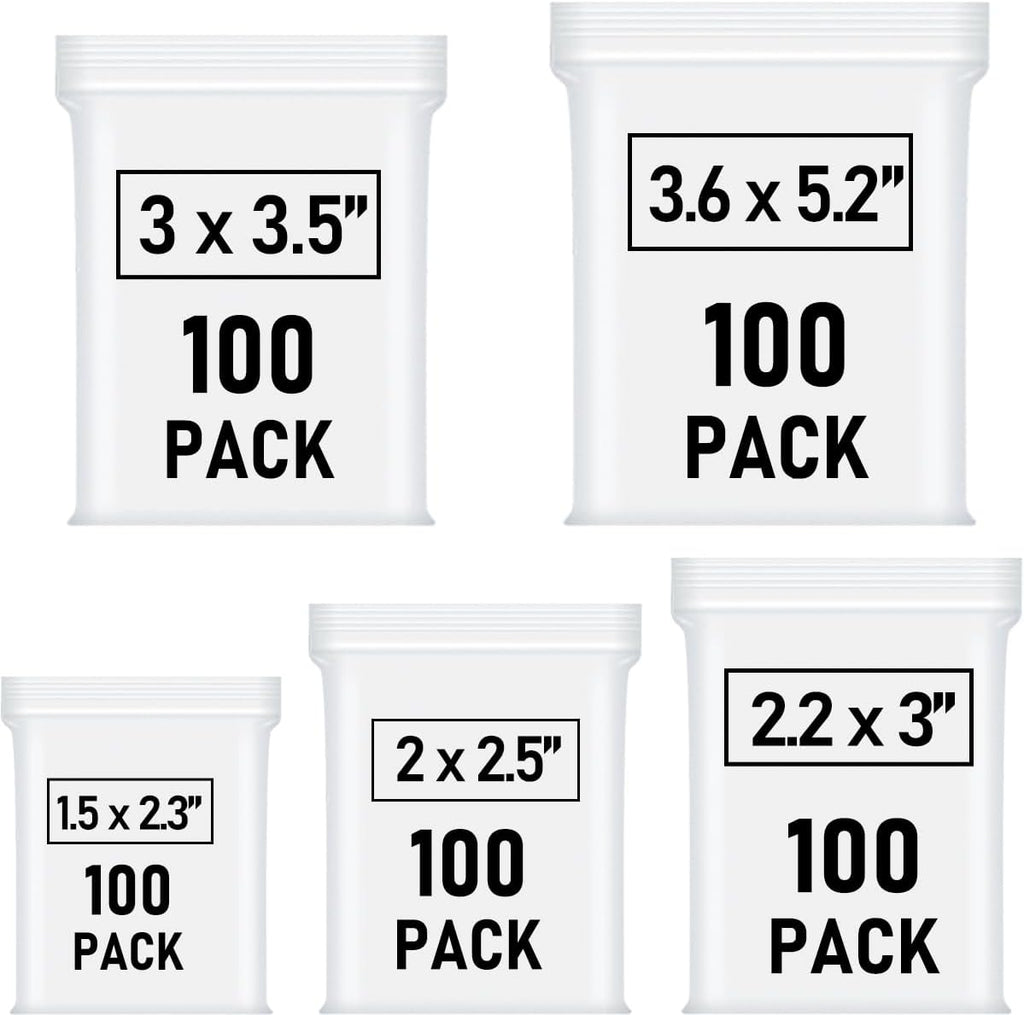 500 Pcs Small Plastic Bags, Mini Baggies, Jewelry Bag Clear Plastic