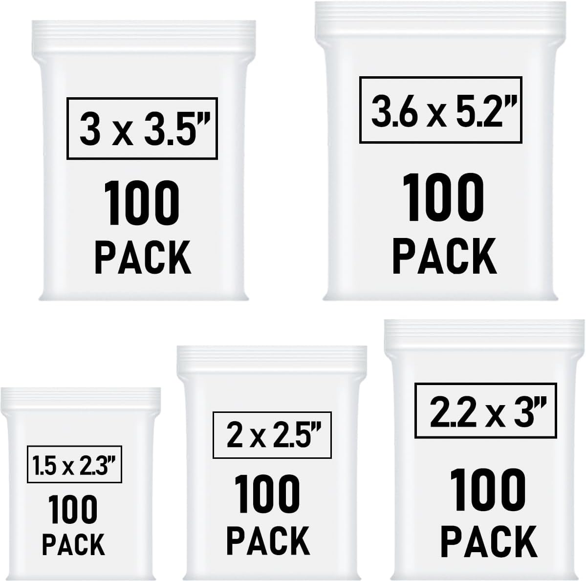 500 Pcs Small Plastic Bags, Mini Baggies, Jewelry Bag Clear Plastic