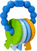 Baby Keys Teether Toys,Silicone Teething Toys for 3+ Months,Teething Keys Toy for Infants-Soft & Raised Texture to Soothe Gums,BPA Free (Deep Blue)