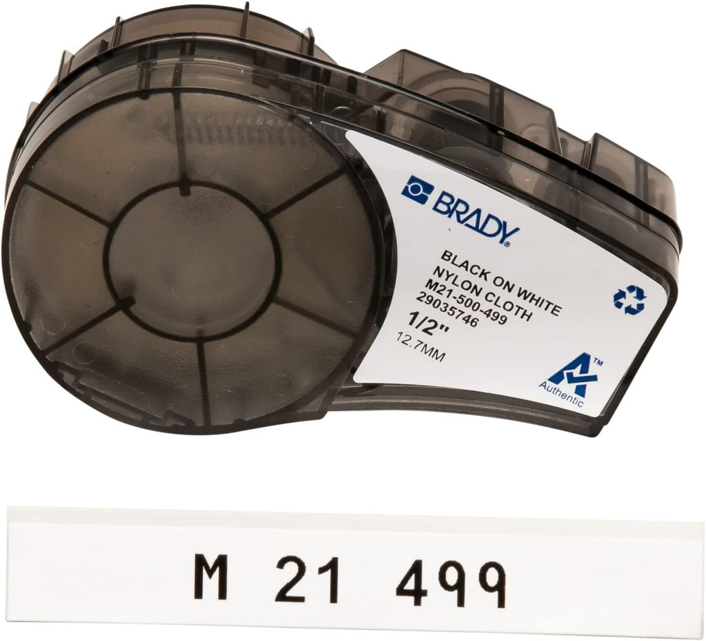 Brady Authentic (M21-750-499) Multi-Purpose Nylon Label for General ID, Wire Marking, and Lab, Black on White- Designed for M210, M210-LAB, M211, BMP21-PLUS and BMP21-LAB Printers, .75" W 16' L