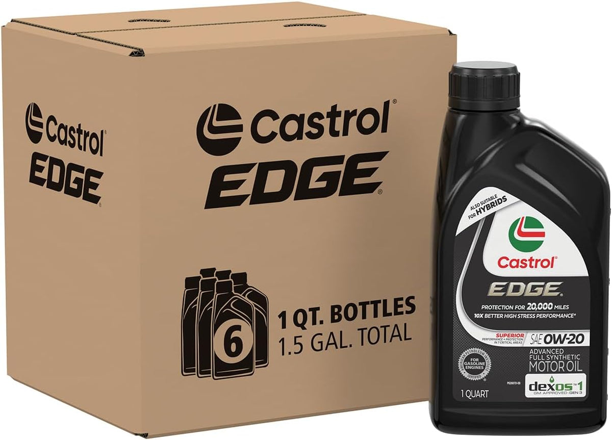 Castrol EDGE 0W-20 Advanced Full Synthetic Motor Oil, 5 Quarts
