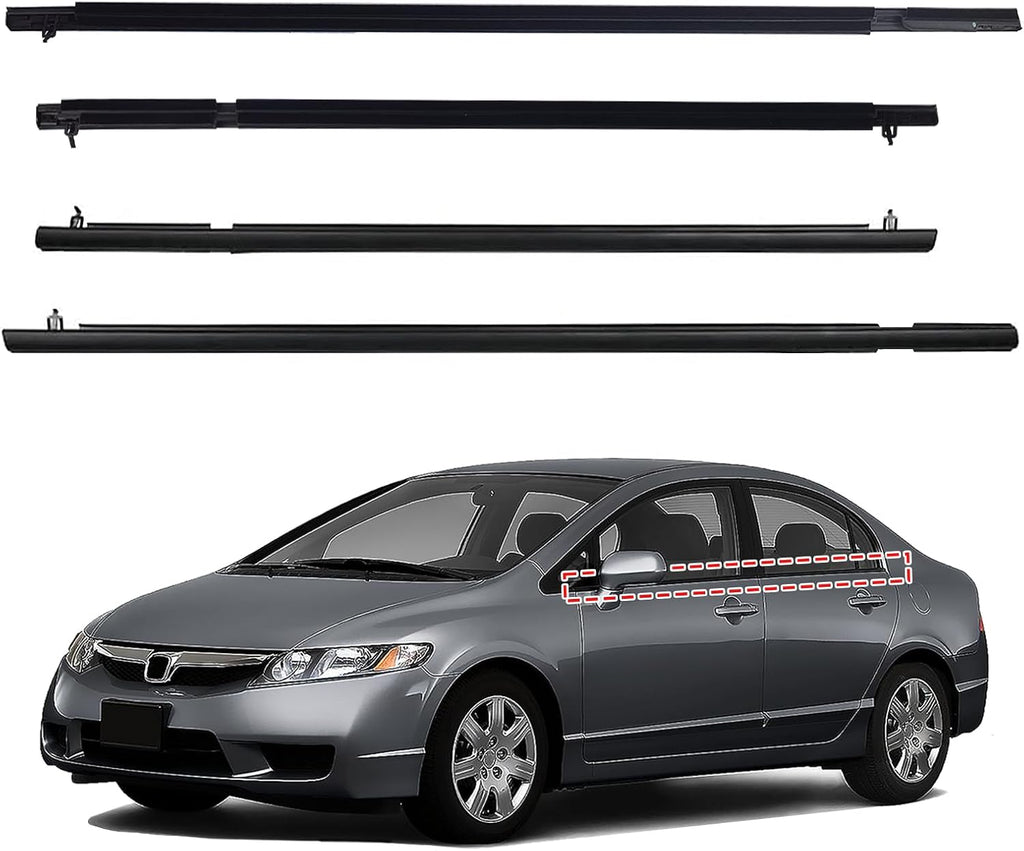ItranMc Window Weatherstrip Trim for 2016-2021 Honda Civic 4-Door Sedan