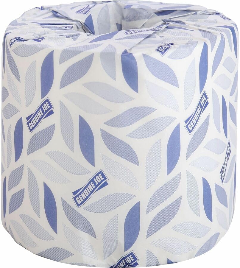 Genuine Joe Standard Bath Tissue, 3" x 4", 2-Ply, 400 Sheets/Roll, 96 Count