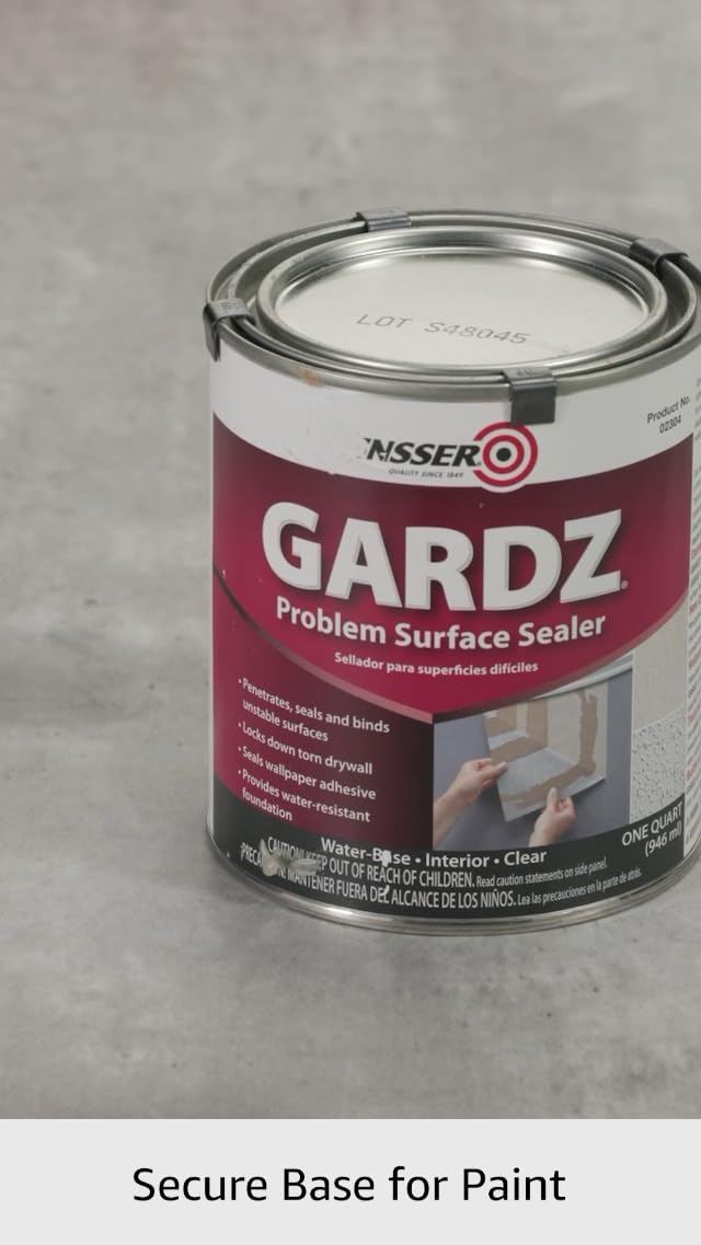 Zinsser Gardz Water-Based Problem Surface Sealer, Clear, Quart