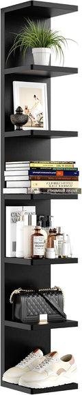 upsimples 7-Tier Floating Wall Shelf, White Vertical Vanity Decor Shelves