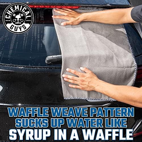 Chemical Guys, Waffle Weave Gray Matter Microfiber Drying Towel, 25 x 36 in
